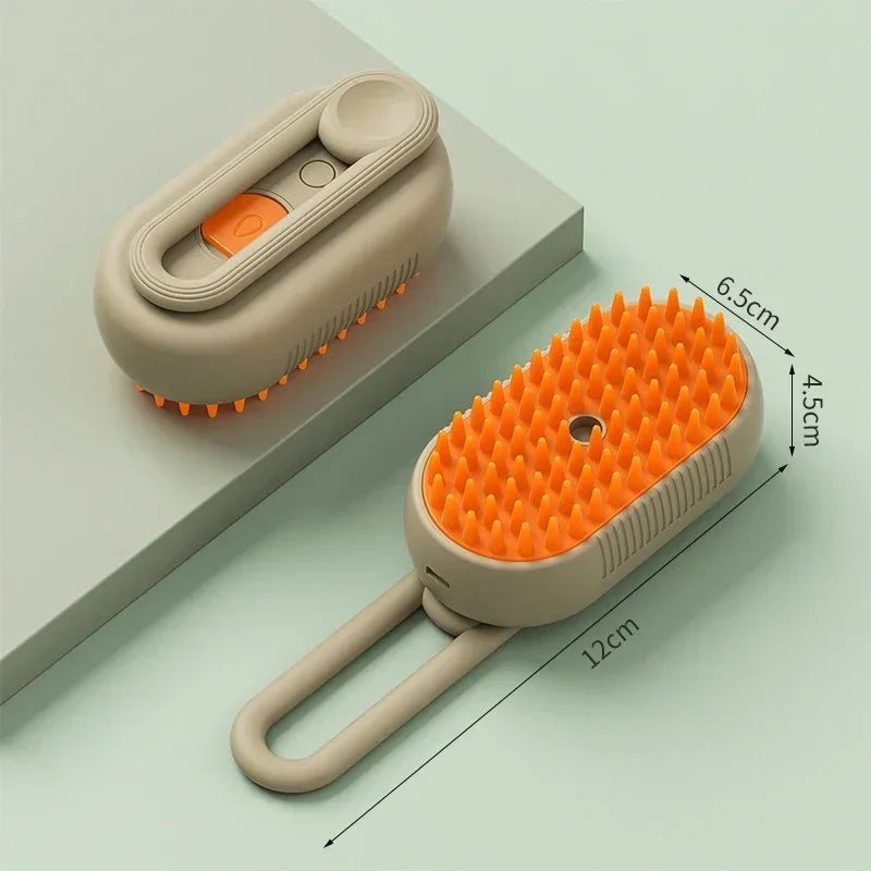 Pet Spray Massage Brush 3 in 1 One Button, Steam Spray