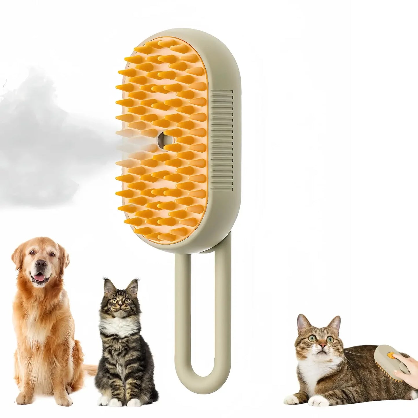 Pet Spray Massage Brush 3 in 1 One Button, Steam Spray