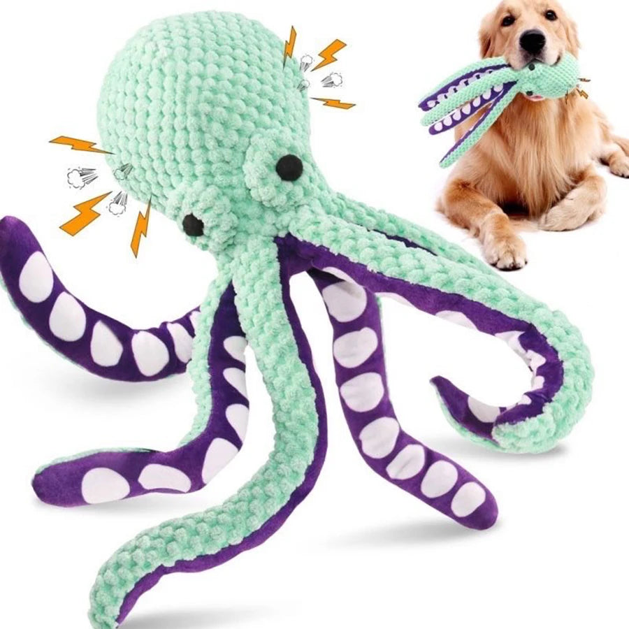 Dog pet plush octopus toy interactive sound anti-demolition