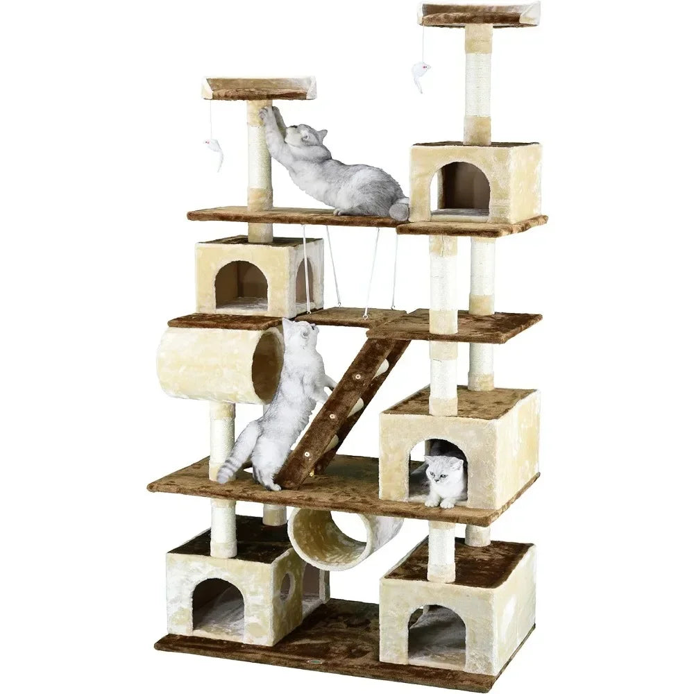 Huge Cat Tree House Climber Furniture with Swing