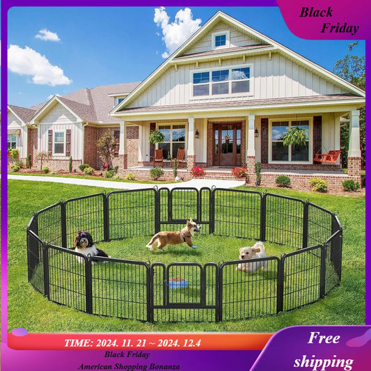 Dog Playpen Outdoor, 16 Panel Dog Fence 24" Indoor Pet Pen