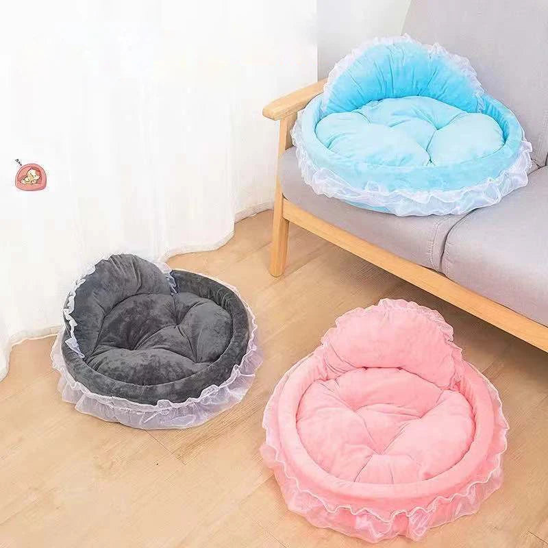 Cute Bow Lace Dog Bed Small Puppy &cat