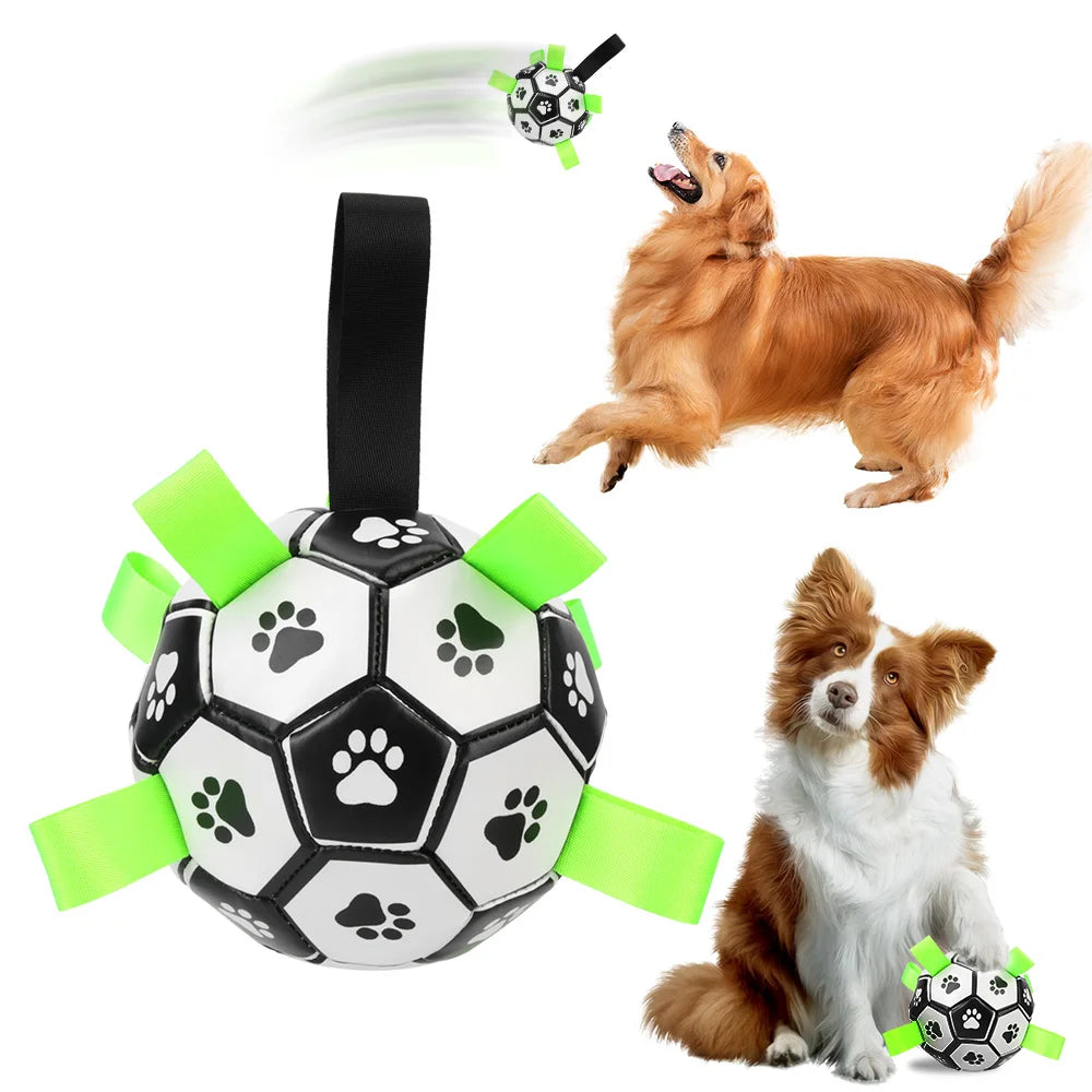 Dog Toys Soccer Ball with Grab Tabs