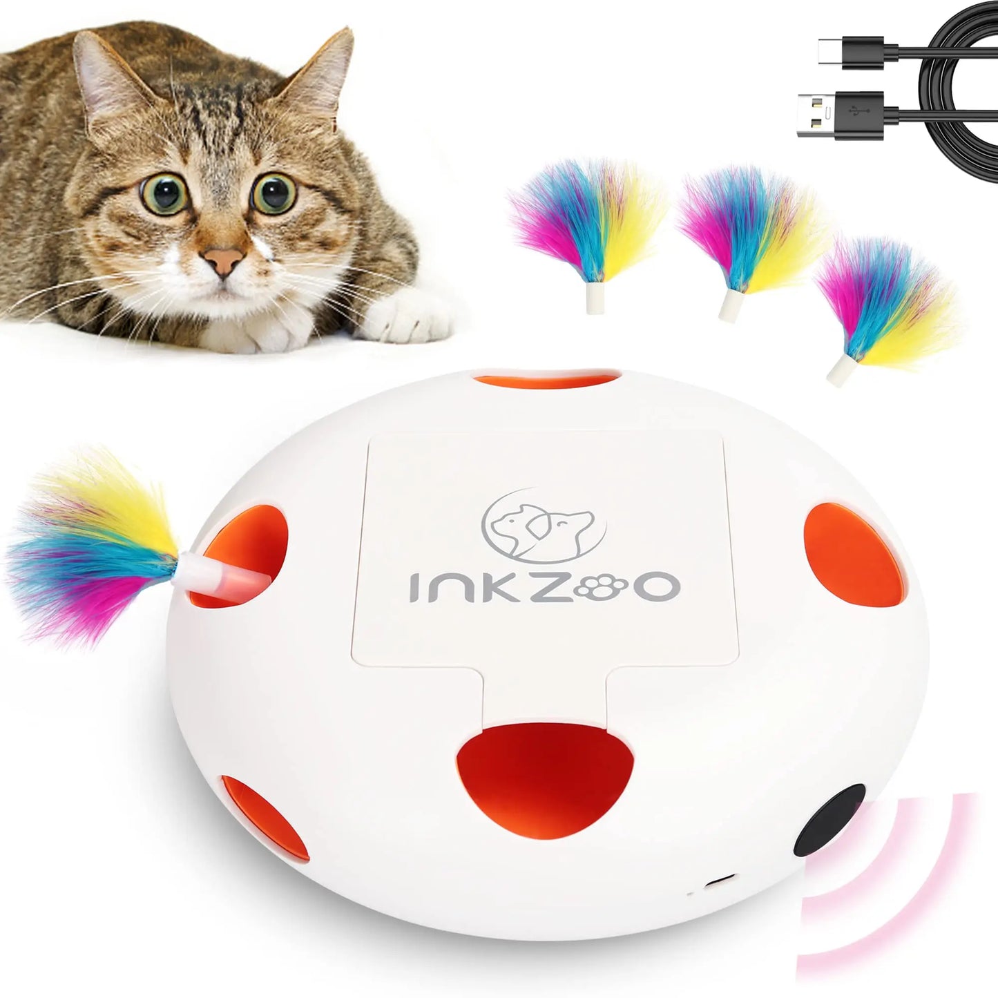 Cat Toys,  Smart Interactive Kitten Toy, Automatic 7 Holes