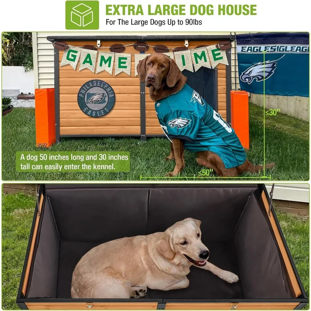 Dog House Insulated Outdoor with 6 Sides All-round Thermal Liner