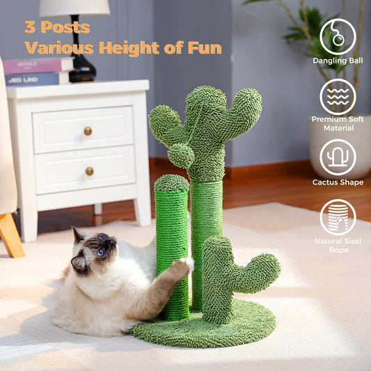 Cactus Cat Scratcher Featuring with 3 Scratching Poles